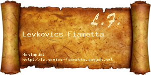 Levkovics Fiametta névjegykártya